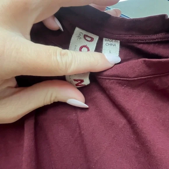 Anthropologie DOLAN t shirt Elegant Burgundy Tie-Waist Dress - Picture 2 of 5